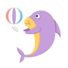 illustration of isolated  jumping dolphin on white background