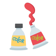 illustration of isolated tube of paint on white background