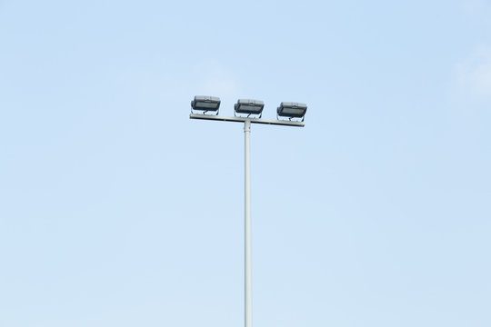 Many lamps on pole