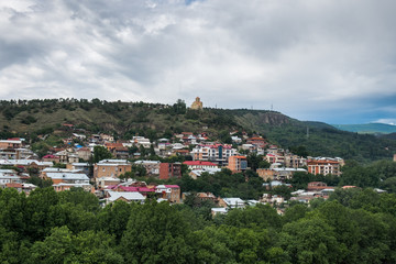 Fototapeta na wymiar Large panoramic view of Tbilisi, capital of Georgia