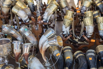 Georgian souvenirs -   horn cups for wine