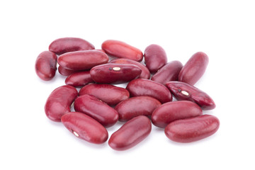 Red kidney bean on white background