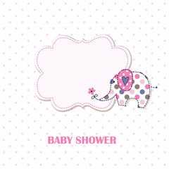 Baby shower with cute cartoon elephant