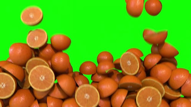 Oranges segments slices fill screen transition composite overlay element 4K
