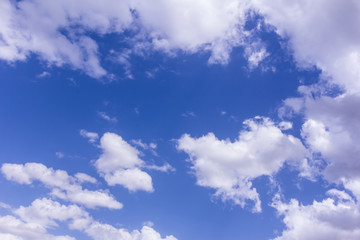 White clouds in blue sky