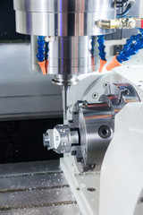 CNC milling machine during operation.