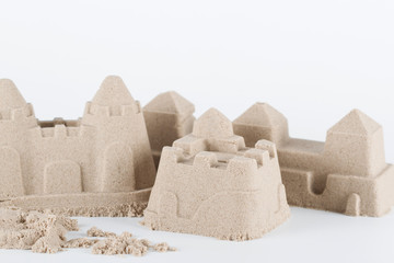Sandcastle on white background