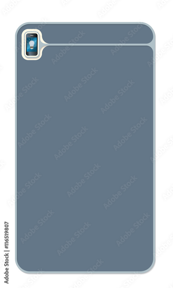 Poster vertical text box for your text and smart phone with bulb