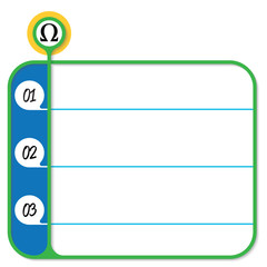 Green text box for your text and omega symbol