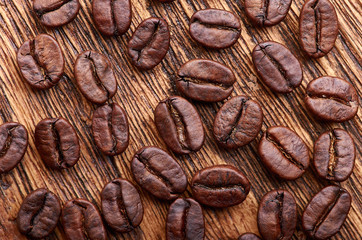 Coffee on grunge wooden background