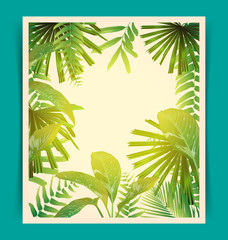 Tropical leaf pattern poster