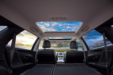 Fototapeta premium Travel in car