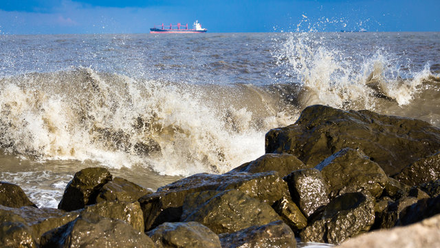 Fototapeta Sea wave, Black Sea, Poti,  Georgian coast