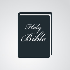 Icono plano Holy Bible en fondo degradado