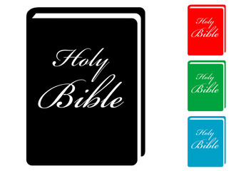Icono plano Holy Bible en varios colores