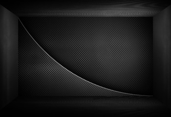 black metal interior with curve pattern background
