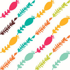 Simple cute floral background with flowers and branches.