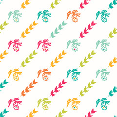 Simple cute floral background with flowers and branches.