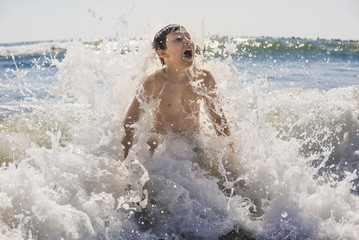 Jumping in the waves
