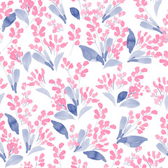 Fototapeta na wymiar Watercolor flowers colorful seamless pattern. Vector illustration