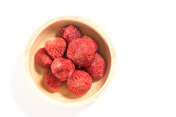 Healthy strawberry crispy isolated on white background