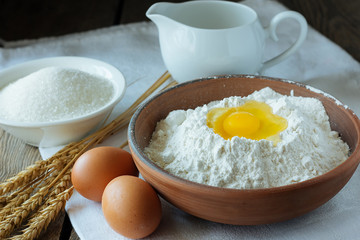 Flour, eggs, sugar