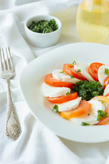 Caprese salad with mozzarella
