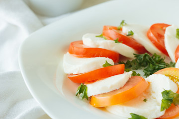 Caprese salad with mozzarella