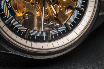 Detailed shot of a vintage watch or old watch.