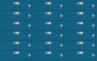Deposit lockers. Bank safe boxes