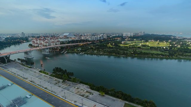 Singapore city skyline at Marina Bay, Time lapse
