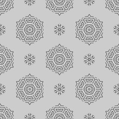 Creative Ornamental Seamless Grey Pattern. Geometric Decorative Background