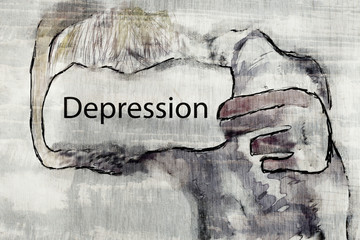 depressed man concept