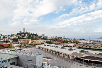 Coit Tower and Port of San Francisco.