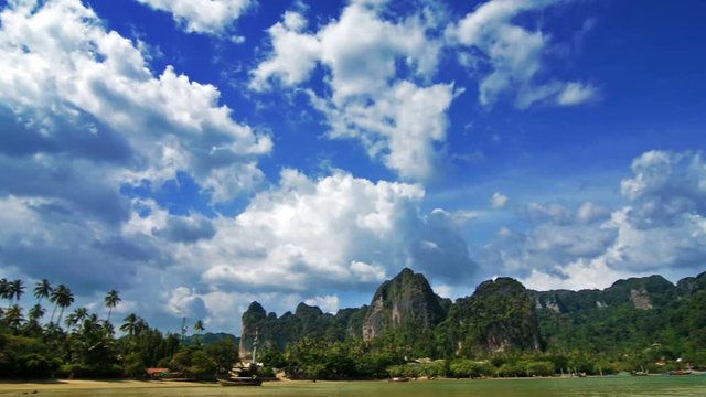 Panoramic scene of a paradise landscape in Thailand.
