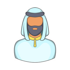 Male arab icon in cartoon style isolated on white background. People symbol