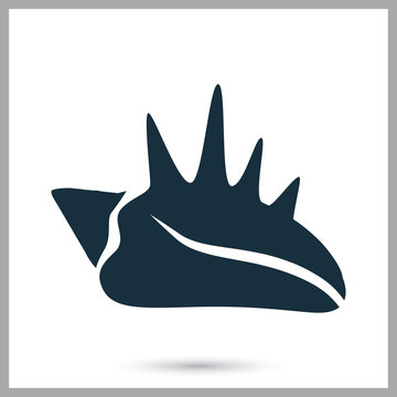 Sea sheell icon on the background