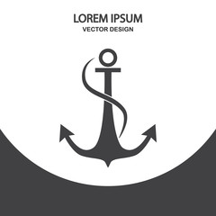 Anchor with rope icon on the background