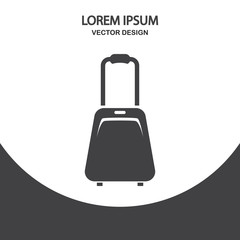 Travel suitcase icon on the background