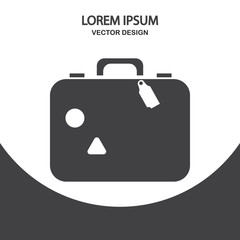 Travel suitcase icon on the background