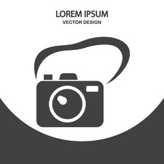 Photo camera icon on the background