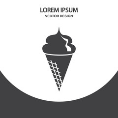 Ice cream icon on the backgrond