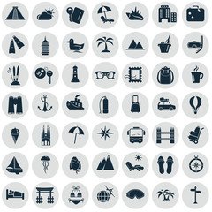 Set of forty nine trave icons