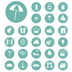 Set of twenty seven travel icons