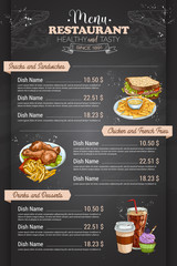 Restaurant vertical color menu - obrazy, fototapety, plakaty