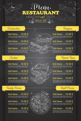 Restaurant vertical scetch menu