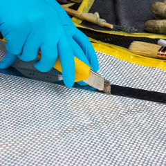 Carbon fiber Kevlar composite material background