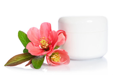 Jar of beauty cream isolated on white background
