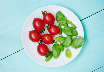 Cherry tomatoes and Basil