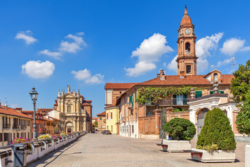 Fototapeta na wymiar Beautiful view of town of Bra in Piedmont, Italy.